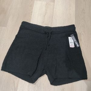 Fuzzy Black Shorts